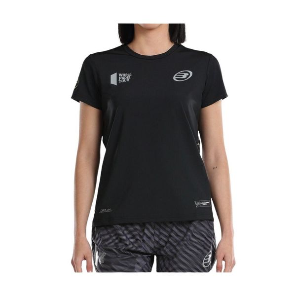 Koszulka Bullpadel Llama dla kobiet. Czarne t-shirty damskie bullpadel, xs, bez wzorów, z elastanu, bez kołnierzyka. Za 194.00 zł.
