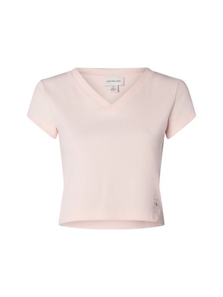 Calvin Klein Jeans Koszulka Kobiety Bawełna różowy, S. Czerwone t-shirty damskie Calvin Klein Jeans, s, bez wzorów, z bawełny, bez kołnierzyka. Za 89.95 zł.