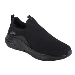 Buty do chodzenia męskie Skechers Arch. Czarne buty sportowe na co dzień męskie Skechers, z materiału, bez zapięcia, trekkingowe. Za 515.15 zł.