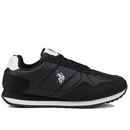 Buty sneakersy męskie sportowe U.S. Polo Assn. Czarne buty sportowe na co dzień męskie U.S. Polo Assn., z gumy, bez zapięcia, trekkingowe. Za 158.00 zł.
