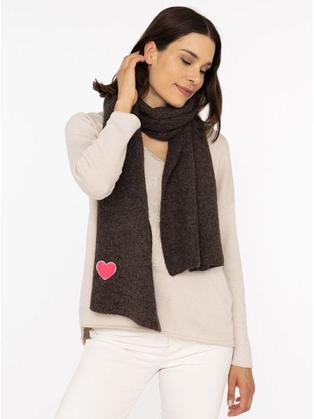 Zwillingsherz Szal "Heart" w kolorze brązowym - 35 x 48 cm rozmiar: onesize. Brązowe szaliki i kominy damskie Zwillingsherz, bez wzorów, z materiału. Za 130.50 zł.