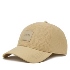 Czapka z daszkiem BOSS. Brązowe czapki męskie Boss, bez wzorów. Za 139.99 zł.