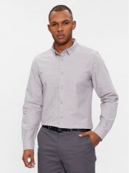 Calvin Klein Koszula Oxford K10K112155 Szary Regular Fit. Szare koszule męskie CALVIN KLEIN, m, bez wzorów, z bawełny, bez kołnierzyka, bez ramiączek. Za 329.99 zł.