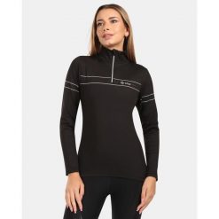 Damska koszulka podstawowa z długim rękawem Kilpi LEEMA-W. Czarne t-shirty damskie Kilpi, bez wzorów, bez kołnierzyka. Za 241.31 zł.