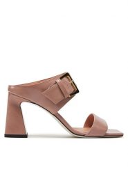 Pollini Klapki SA28237C0ITB0609 Różowy. Czerwone klapki damskie Pollini, bez wzorów, z lakierowanej skóry, bez obcasa. Za 1,829.00 zł.