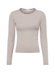 Marie Lund Damska koszulka z długim rękawem Kobiety Dżersej beżowy|biały w paski, L. Białe t-shirty damskie Marie Lund, l, bez wzorów, z dżerseju, bez kołnierzyka. Za 149.95 zł.
