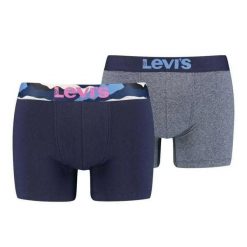 Bokserki Męskie Z Logo (zestaw 2 Sztuk). Szare bokserki męskie Levi's, bez wzorów, z bawełny. Za 158.99 zł.