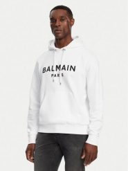 Balmain Bluza DH1JR002BB65 Biały Regular Fit. Białe bluzy bez kaptura męskie Balmain, m, z bawełny. Za 3,399.00 zł.