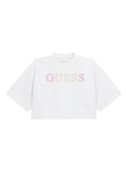 Guess T-Shirt J6RI11 KCNQ4 Biały Oversize. Białe koszulki dziewczęce Guess, z aplikacjami, z bawełny, bez ramiączek. Za 119.99 zł.