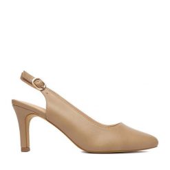 Szpilki JENNY. Brązowe szpilki Jenny, bez wzorów, bez obcasa. Za 129.99 zł.