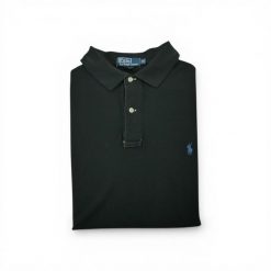 Męska koszulka polo z krótkim rękawem czarna. Czarne koszulki polo męskie Ralph Lauren, l, bez wzorów, bez ramiączek. Za 106.46 zł.