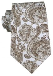 Męski Krawat - Chattier - Odcienie Jasnego Beżu, Duży Wzór Kwiatowy. Krawaty i muchy męskie Chattier, bez wzorów, z tkaniny, eleganckie. Za 55.00 zł.