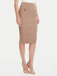 Guess Spódnica ołówkowa W5YD66 Z0130 Brązowy Slim Fit. Brązowe spódniczki damskie Guess, l, z aplikacjami, z wiskozy, ołówkowe. Za 339.99 zł.