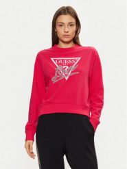 Guess Bluza W5RQ04 KB683 Czerwony Regular Fit. Czerwone bluzy bez kaptura damskie Guess, s, z syntetyku. Za 219.99 zł.