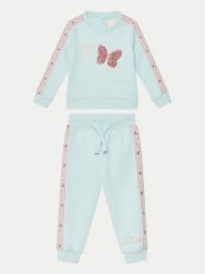 Guess Komplet bluzka i spodnie A5RG19 KA6R4 Niebieski Regular Fit. Niebieskie spodnie dziewczęce Guess, z aplikacjami, z bawełny. Za 159.99 zł.