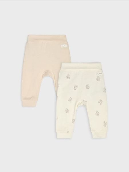 Spodnie dresowe 2 pack - kremowy. Białe spodnie sportowe damskie Sinsay, m, z dresówki. Za 19.99 zł.