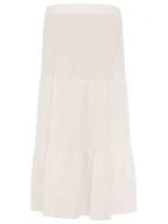 Zwillingsherz Muślinowa spódnica w kolorze białym rozmiar: L/XL. Białe spódniczki damskie Zwillingsherz, l, bez wzorów, z bawełny, maxi. Za 136.78 zł.