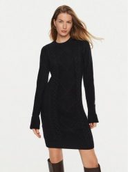 Guess Sukienka dzianinowa Serena W4BK17 Z3HW0 Czarny Regular Fit. Czarne sukienki damskie Guess, m, z aplikacjami, z dzianiny, bez kołnierzyka, bez ramiączek. Za 419.99 zł.