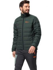 Jack Wolfskin Kurtka puchowa "Ather" w kolorze zielonym rozmiar: S. Zielone kurtki męskie Jack Wolfskin, na zimę, s, bez wzorów, z puchu, bez kaptura. Za 351.38 zł.