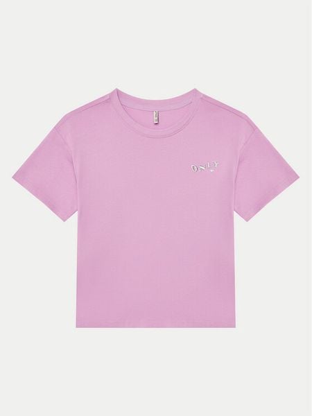 Kids ONLY T-Shirt Maiken 15313877 Fioletowy Regular Fit. Fioletowe koszulki dziewczęce Kids Only, bez wzorów, z bawełny, bez ramiączek. Za 29.99 zł.