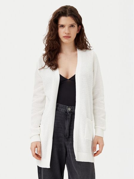 Vila Kardigan Dalo 14097125 Biały Loose Fit. Białe kardigany damskie Vila, l, bez wzorów, z bawełny. Za 99.99 zł.