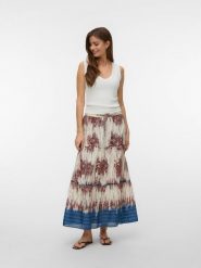Vero Moda Spódnica w kolorze beżowo-jasnobrązowo-niebieskim rozmiar: M. Brązowe spódniczki damskie Vero Moda, m, bez wzorów, z bawełny, maxi. Za 118.01 zł.