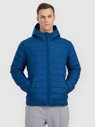 4F Kurtka puchowa z wypełnieniem syntetycznym męska - granatowa XXL. Niebieskie kurtki męskie 4f, m, bez wzorów, z dzianiny, eleganckie, bez kaptura. W wyprzedaży za 269.99 zł.