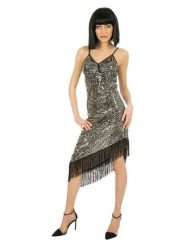 CHAKS Sukienka kostiumowa "1920" w kolorze złoto-czarnym rozmiar: XS. Czarne sukienki damskie CHAKS, na karnawał, xs, bez wzorów, bez kołnierzyka, bez ramiączek. Za 107.95 zł.