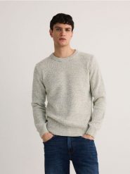 Sweter z bawełną - wielobarwny. Swetry męskie Reserved, l, bez wzorów, z bawełny, bez kołnierzyka. W wyprzedaży za 49.99 zł.