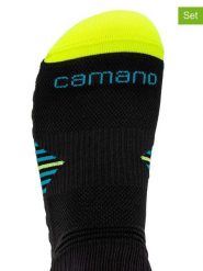Camano Skarpety funkcyjne (3 pary) w kolorze czarno-żółtym rozmiar: 43-46. Czarne skarpetki męskie camano, bez wzorów. Za 60.99 zł.