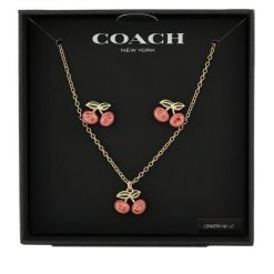 Zestaw naszyjnik i kolczyki Coach. Żółte naszyjniki damskie Coach, złote. Za 599.99 zł.