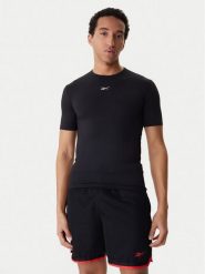 Reebok Koszulka techniczna RK25599CCM Czarny Slim Fit. Czarne t-shirty sportowe męskie Reebok, l, z syntetyku, bez ramiączek, na fitness i siłownię. Za 79.99 zł.