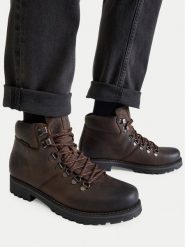 Badura Trapery BOWER-08 MI08 Brązowy. Brązowe buty zimowe męskie Badura, ze skóry, bez zapięcia. Za 329.99 zł.