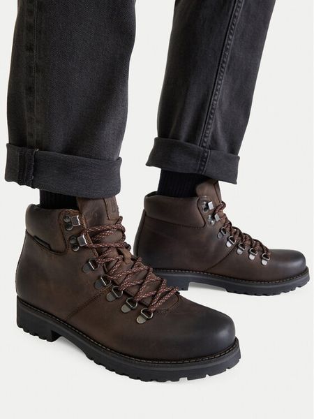 Badura Trapery BOWER-08 MI08 Brązowy. Brązowe buty zimowe męskie Badura, ze skóry, bez zapięcia. Za 329.99 zł.