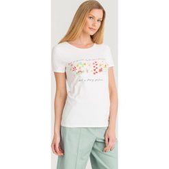 T-SHIRT ANGIO Weekend Max Mara. Białe t-shirty damskie Weekend Max Mara, l, z aplikacjami, z bawełny, bez kołnierzyka. Za 239.40 zł.