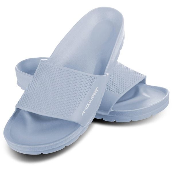 Klapki basenowe unisex Aqua Speed Oslo. Niebieskie klapki damskie Aqua-Speed, bez wzorów, bez obcasa. Za 59.99 zł.