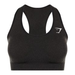 Biustonosz fitness Gymshark Vital Seamless Sports. Czarne biustonosze sportowe damskie Gymshark, bez wzorów. Za 84.99 zł.