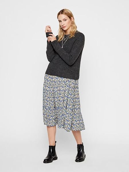 Pieces Sweter w kolorze antracytowym rozmiar: L. Czarne swetry klasyczne damskie Pieces, l, z wełny, bez kołnierzyka. Za 78.66 zł.