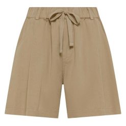 Krótkie Spodnie Deha Z Lyocell I Tkaniny Twill Damskie. Brązowe spodnie materiałowe damskie Deha, bez wzorów, z bawełny. Za 434.99 zł.