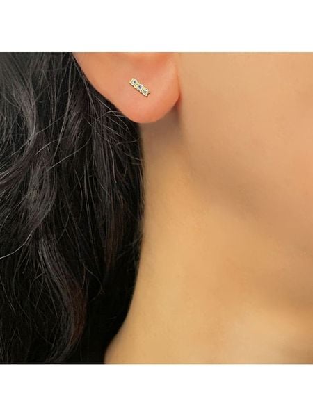 DIA DIAMONDS Pozłacane kolczyki-wkrętki z diamentami rozmiar: onesize. Żółte kolczyki damskie DIA DIAMONDS, z diamentem, pozłacane. Za 144.92 zł.