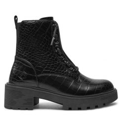 Botki Lumberjack. Czarne botki damskie Lumberjack, bez obcasa, na płaskiej podeszwie, bez zapięcia. Za 399.99 zł.