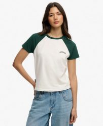 Superdry Essential Logo Retro T-Shirt z bawełny organicznej. Białe t-shirty damskie Superdry., uniwersalny, bez wzorów, z bawełny, bez kołnierzyka. Za 129.05 zł.