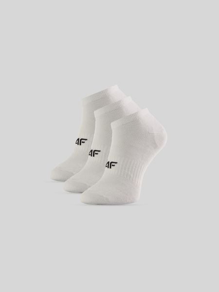 4F Skarpetki krótkie (3-pack) męskie - białe 39-42. Białe skarpetki męskie 4f, bez wzorów, z bawełny. Za 49.99 zł.