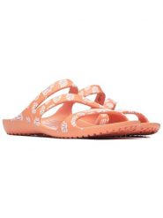 Crocs Klapki "Kadee II" w kolorze brzoskwiniowym rozmiar: 41/42. Pomarańczowe klapki damskie Crocs, bez wzorów, bez obcasa. Za 136.45 zł.