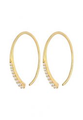 Elli Damskie kreole Basic Ponadczasowy Trend z kryształami cyrkonii w pozłacanym srebrze 925 Sterling Silver Kolczyki 1 ct. Szare kolczyki damskie Elli, z cyrkonią, pozłacane. Za 268.99 zł.