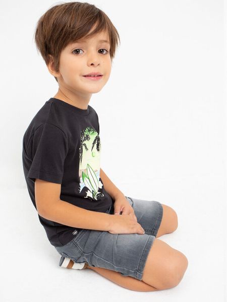 Mayoral T-Shirt 3020 Czarny Regular Fit. Czarne t-shirty chłopięce Mayoral, bez wzorów, z bawełny, bez ramiączek. Za 39.99 zł.