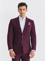 PAKO LORENTE - Bordowa marynarka garniturowa. Czerwone marynarki męskie Pako Lorente, bez wzorów, z elastanu. Za 699.99 zł.