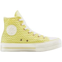 Buty sportowe Converse Chuck Taylor All Star Lift Platform Knit. Żółte buty sportowe na co dzień damskie Converse, bez wzorów. Za 490.00 zł.