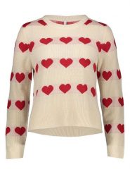 ONLY Sweter w kolorze beżowo-czerwonym rozmiar: XS. Brązowe swetry klasyczne damskie Only, xs, bez kołnierzyka. Za 64.95 zł.