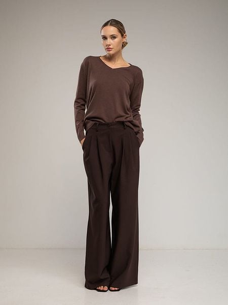 Tantra Spodnie w kolorze brązowym rozmiar: S. Brązowe spodnie materiałowe damskie Tantra, bez wzorów, z materiału, z podwyższonym stanem. Za 282.13 zł.